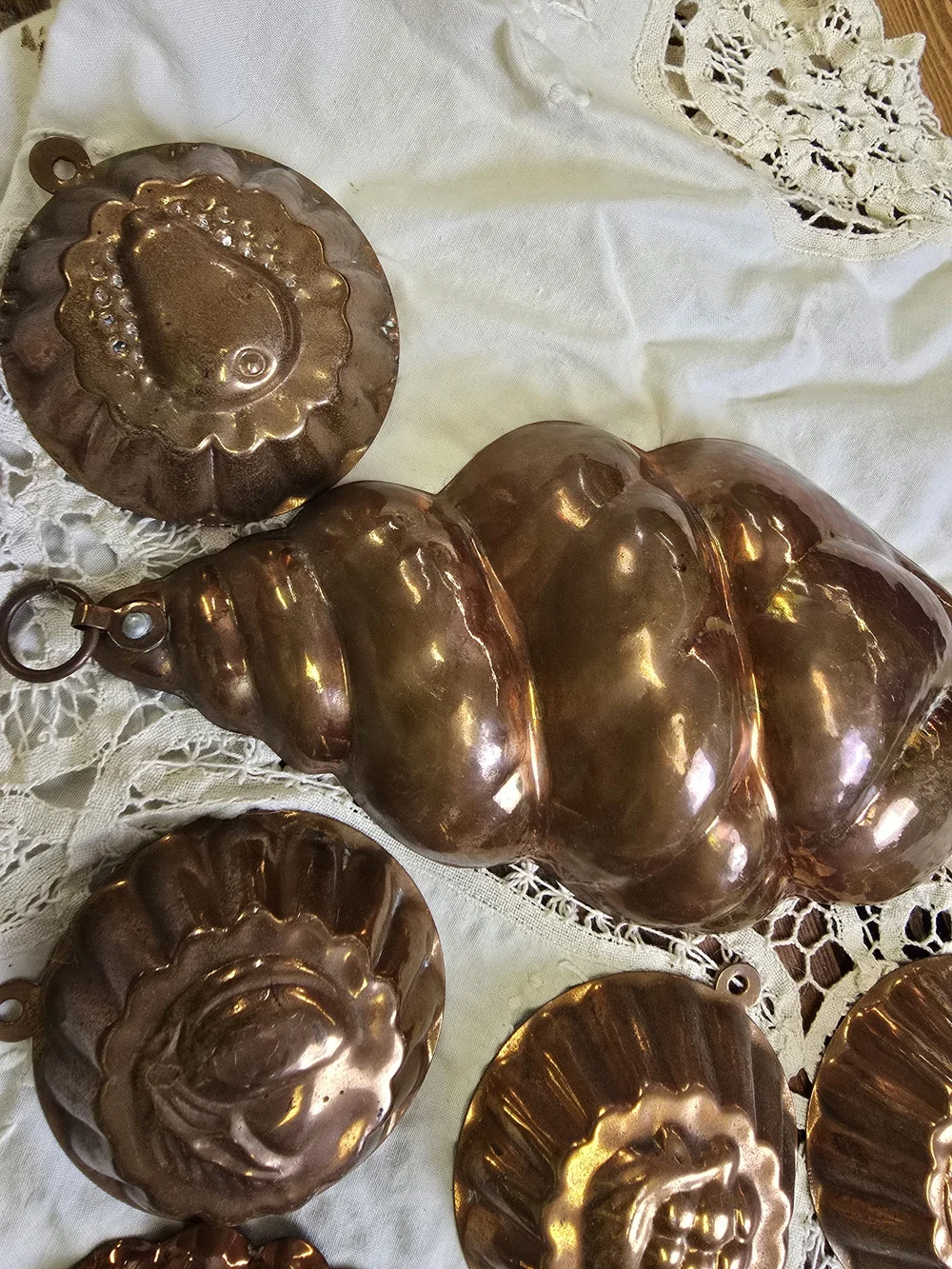 Copper Decorative Mold Set - Shiny Copper Home Accent - Picture 2 of 5